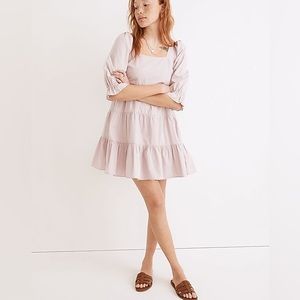 Madewell Lizzy Poplin Babydoll Dress Pale Lilac